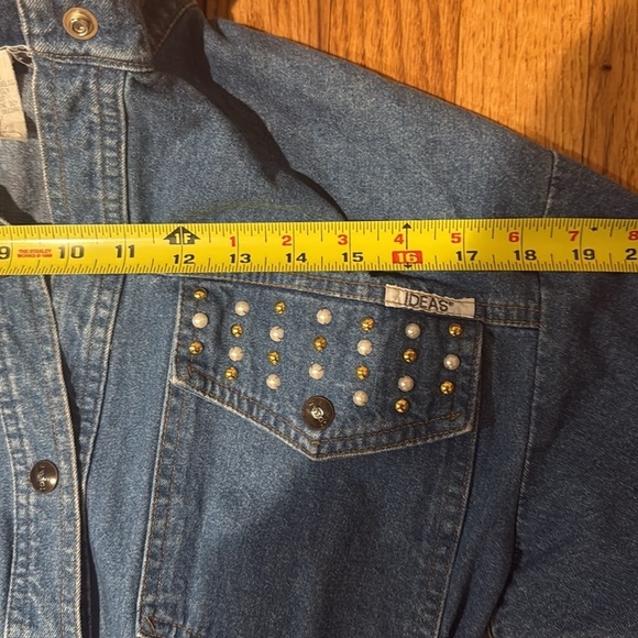 Vintage Blue Denim Jumpsuit with Studded Details - Picture 8 of 11